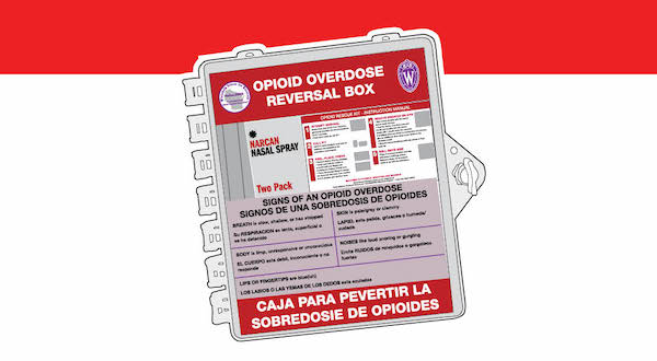 An image of an opioid overdose reversal box
