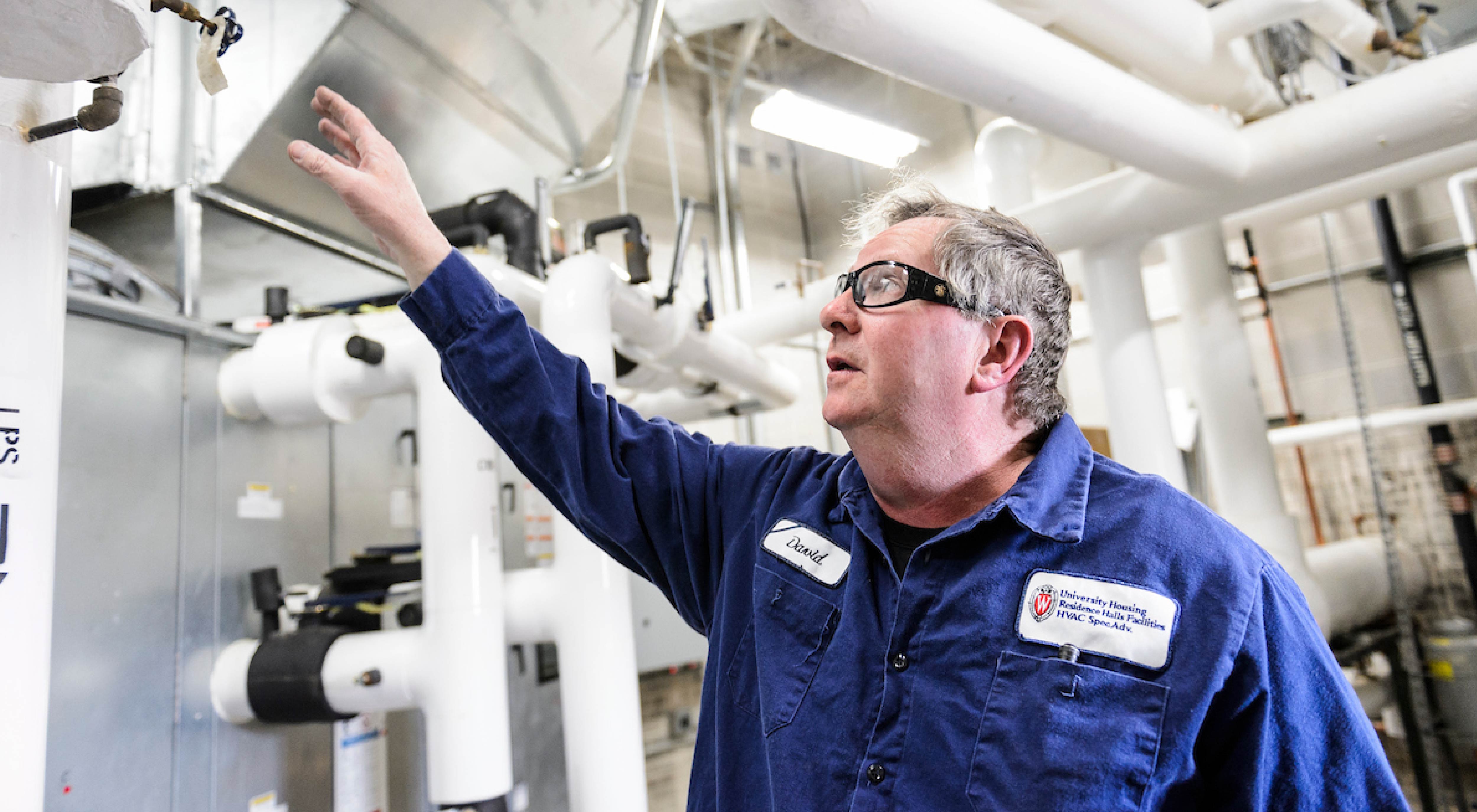 Mechanic performing an inspection