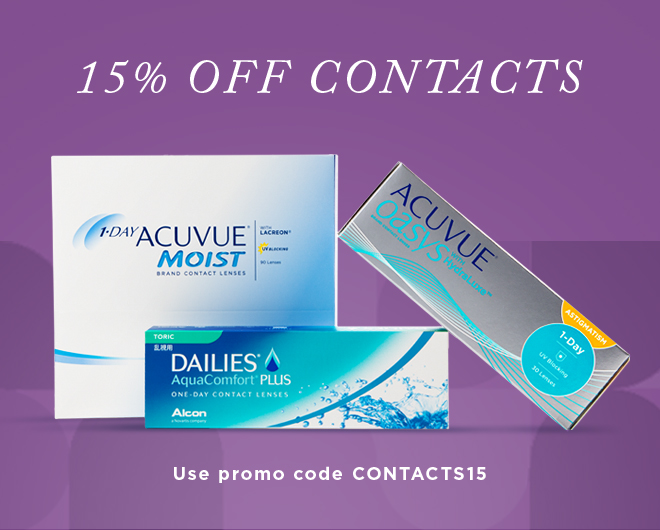 Save 15% off contacts orders of $200 or more! Code: CONTACTS15