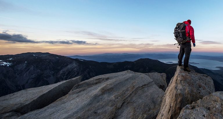 person on mountaintop