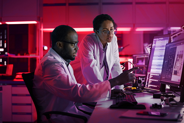 Engineers in the lab