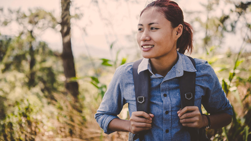 Girl hiking