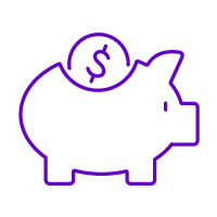 Piggy bank with money going in