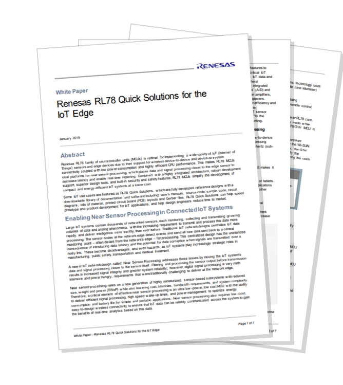 White Paper: RL78 Quick Solutions for the IoT Edge