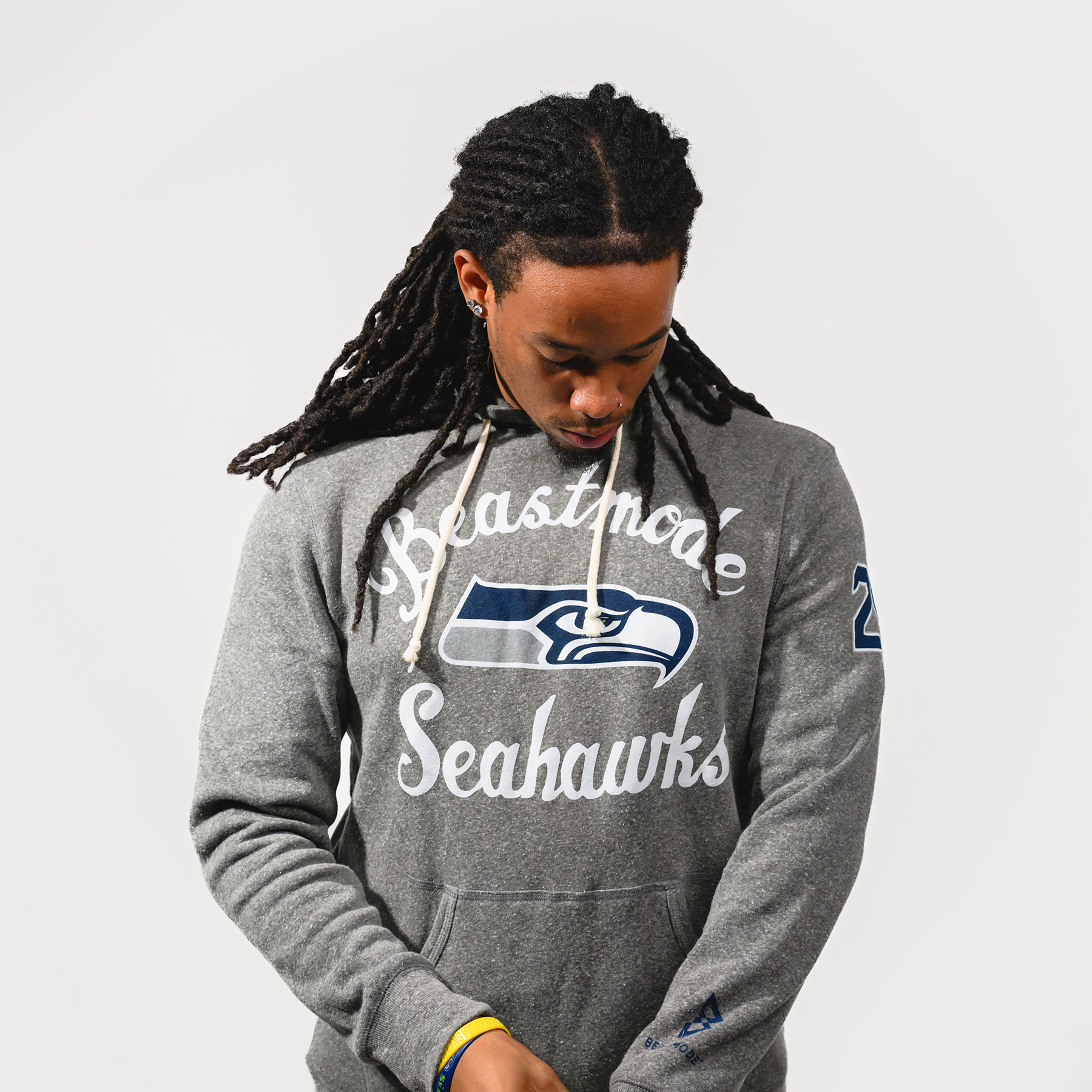 UNISEX BEAST MODE GRAY SEATTLE SEAHAWKS TRI-BLEND HOODIE