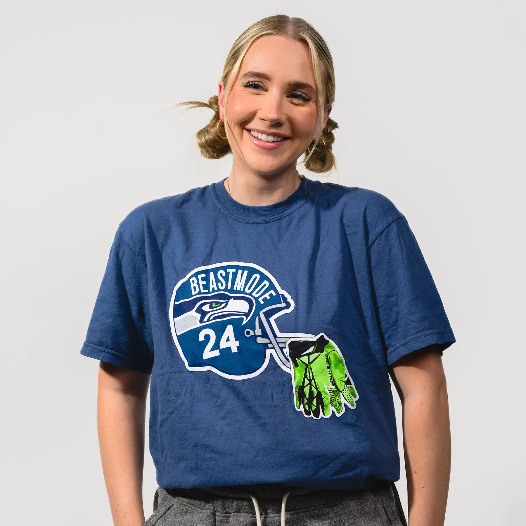 UNISEX BEAST MODE COLLEGE NAVY SEATTLE SEAHAWKS T-SHIRT