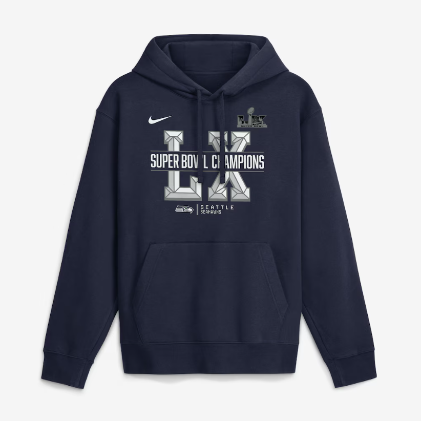 NIKE NAVY SUPER BOWL LX CHAMPIONS SACRIFICE HOODIE