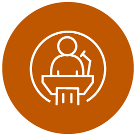 Person at podium icon