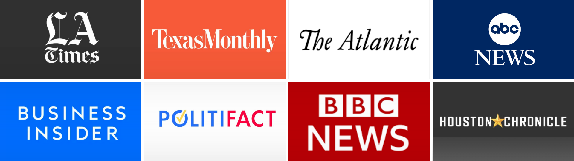 Image of eight media company logos