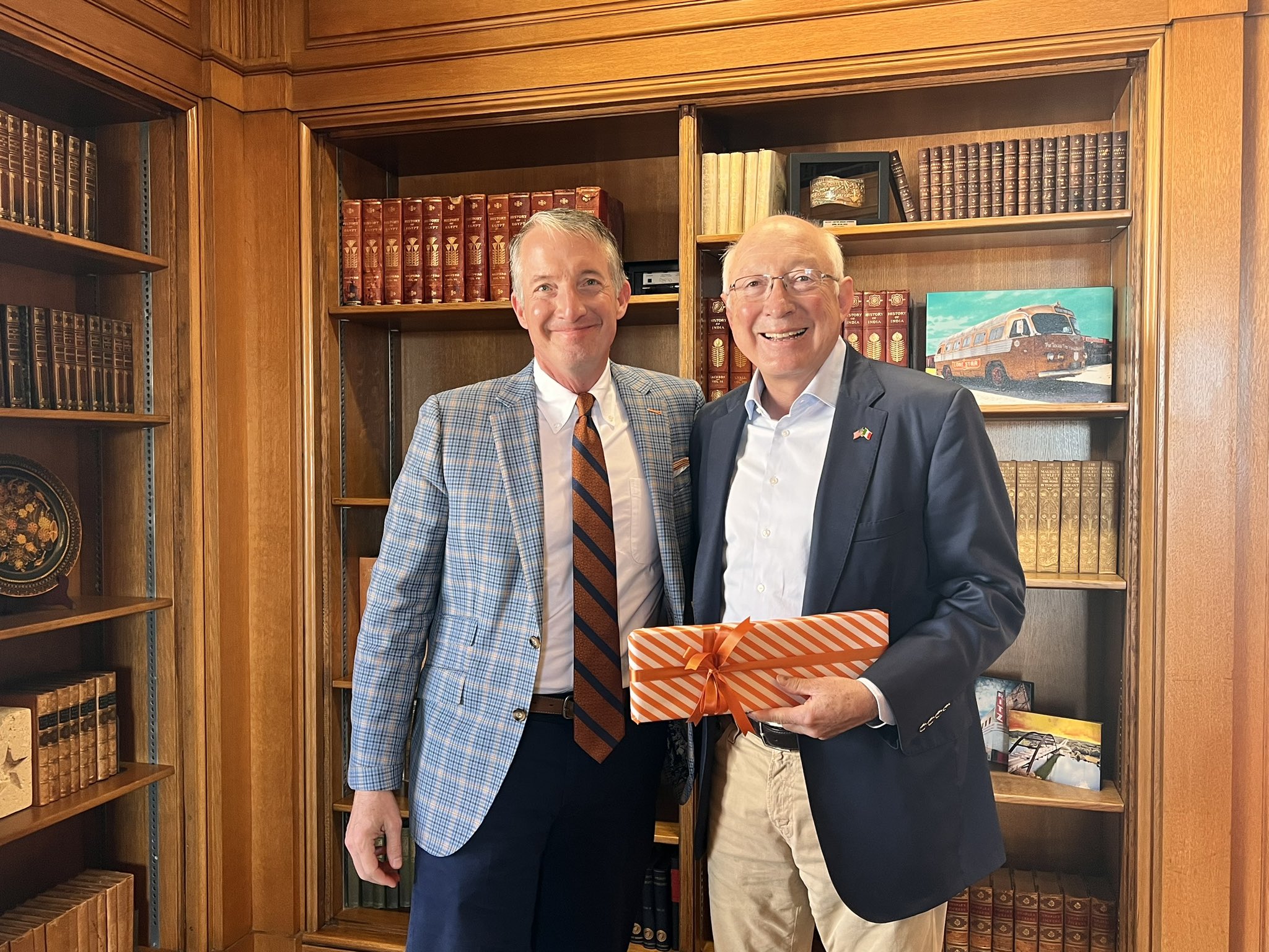 President Hartzell with U.S. Ambassador Salazar