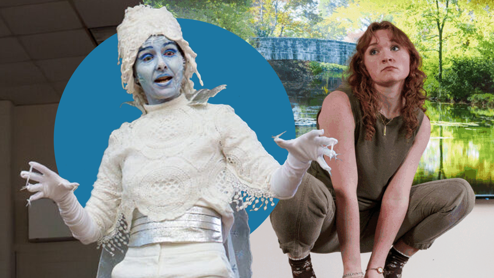 Two students perform in climate change themed plays