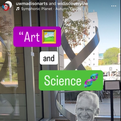 Screenshot of an Instagram Reel from the Division of the Arts