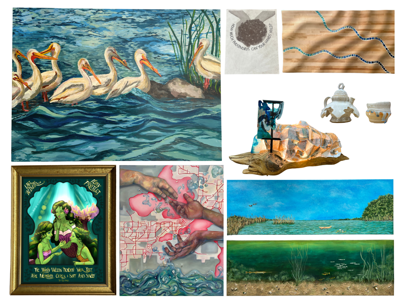 a collection of artwork inspired by water