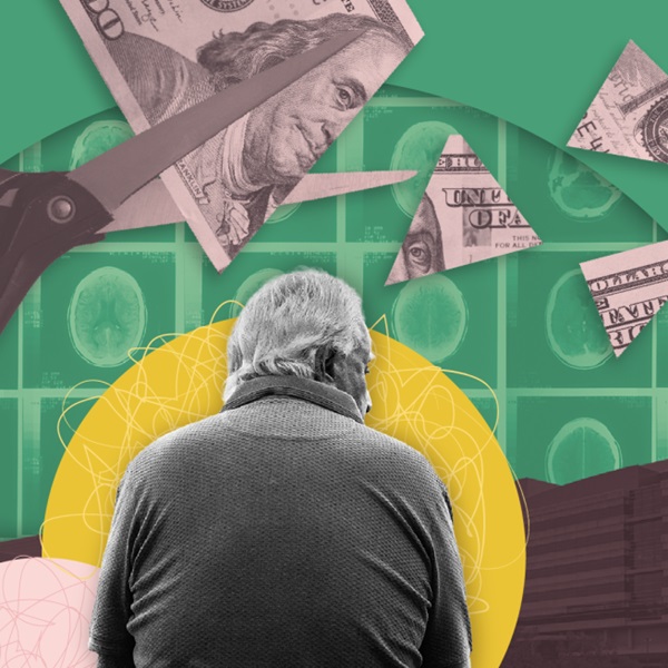 Collage illustration of the negative impact of Research Funding cuts. 