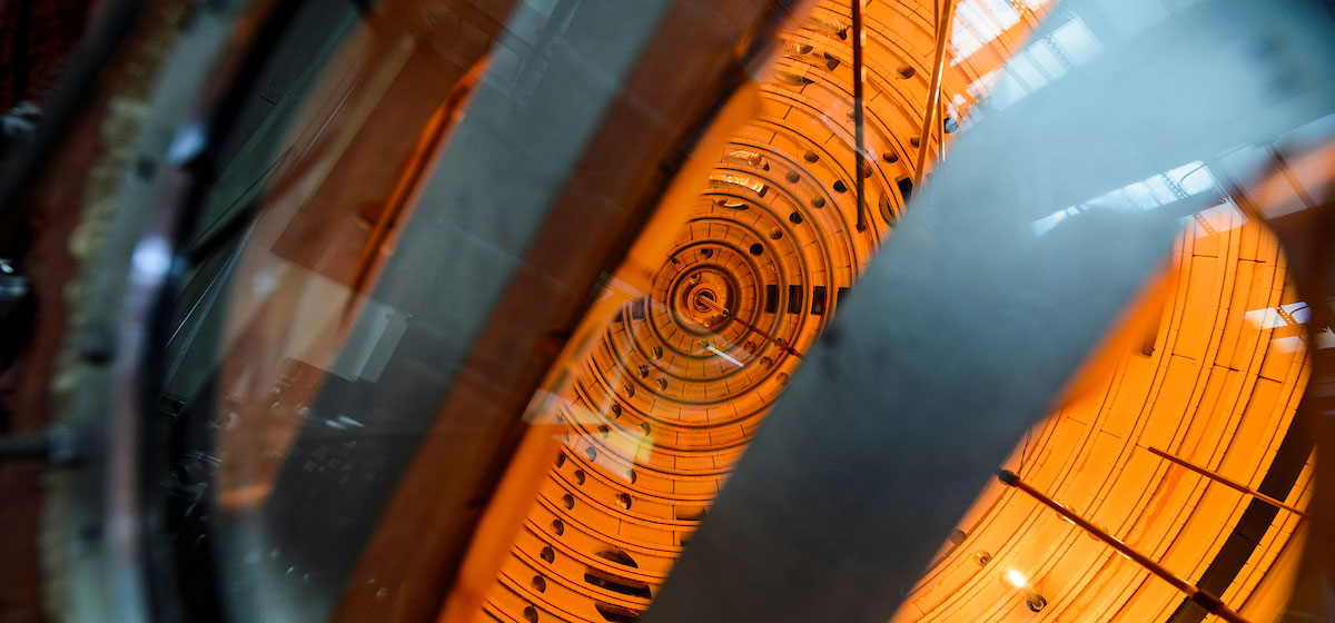 Image of The Big Red Plasma Ball, one of many UW–Madison's experiments aimed at understanding and improving fusion energy technology.