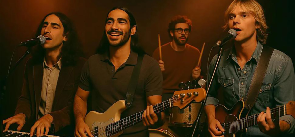 AI generated image of AI band Velvet Sundown.