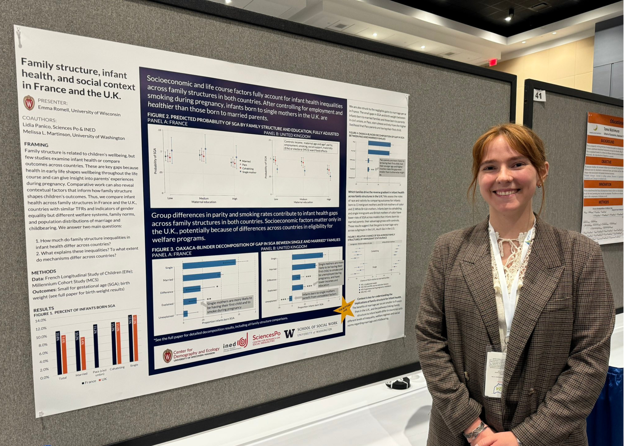 Emma Romell with her award-winning research poster at PAA.