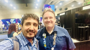 Abdullah Ameen and Justin Cole smile for the camera