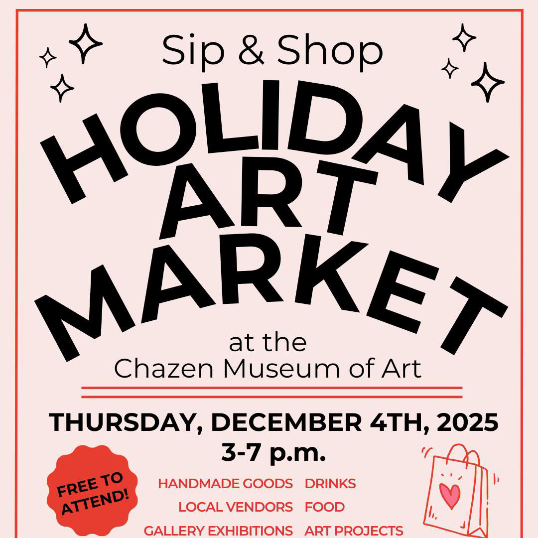 Promotional graphic for the Sip & Shop Holiday Market at the Chazen