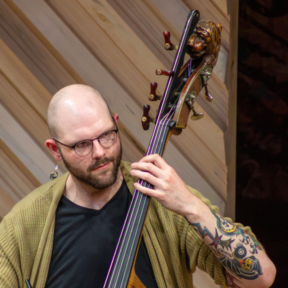Musicians perform at “Earth Signals,” which translated Wisconsin’s weather data into a musical performance. Photo by Ted Hyngstrom.