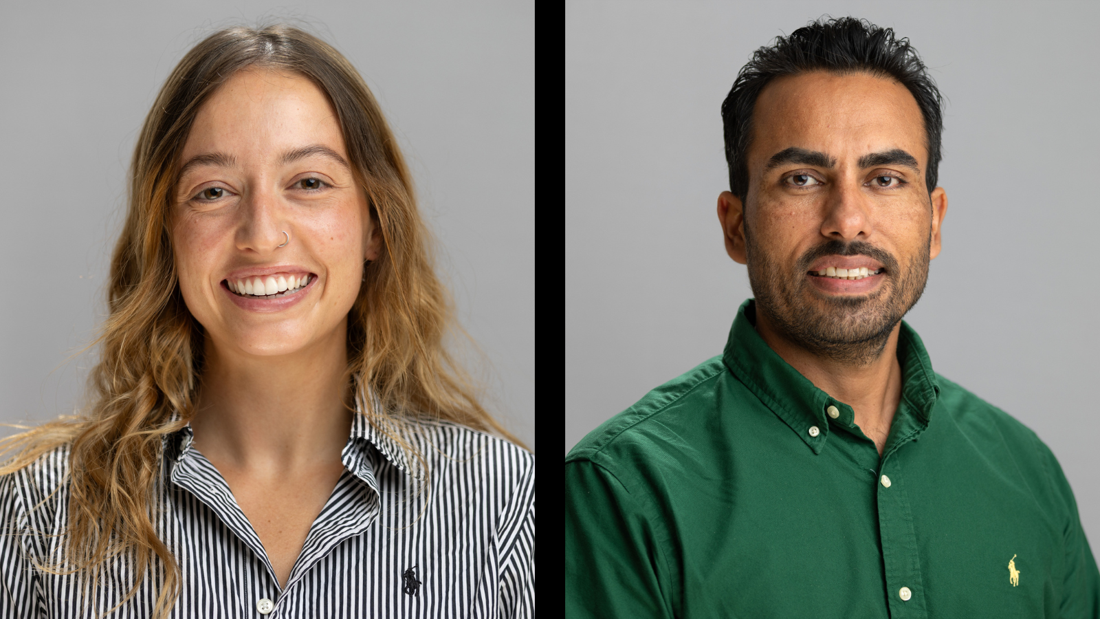 Sarah Kezar and Rajdeep Khangura's portraits side by side.