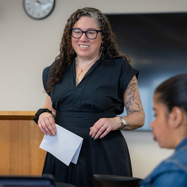 Erika Meitner teaching English class
