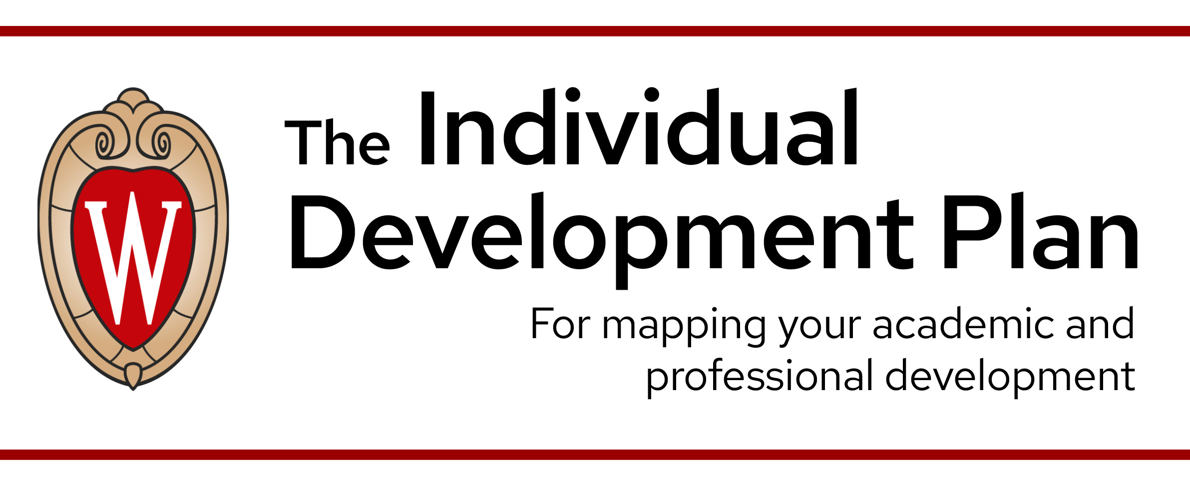 UW crest with text: The Individual Development Plan for mapping your academic and professional development.