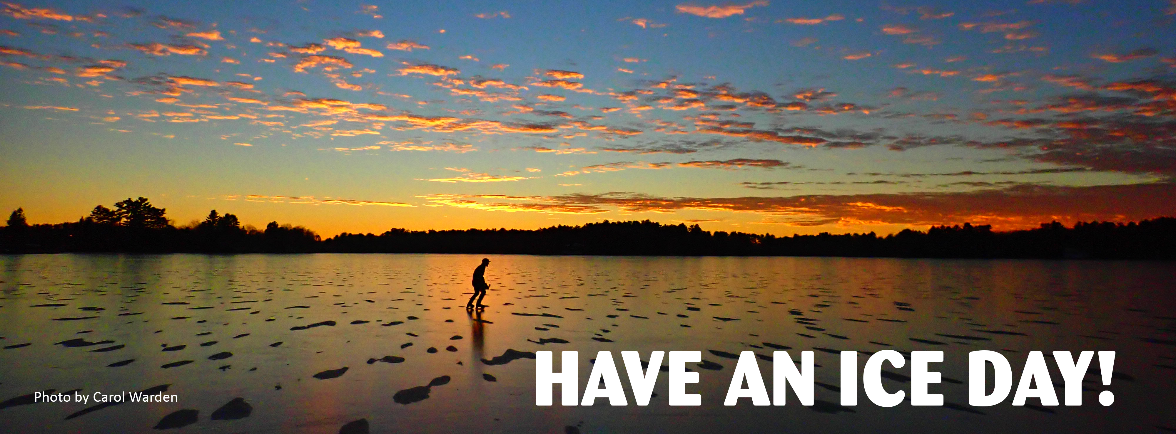 Ice skating at sunset on a northern Wisconsin lake - photo by Carol Warden