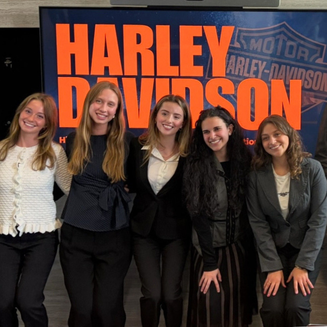 Consumer Behavior & Marketplace Studies students Bryn Dresselhuys x’27 and Eliana Feinstein ’26; Textiles & Fashion Design students Ava Beydoun ’26 and Julia Dobson ’26; and Interior Architecture student Clara Weeks ’26.