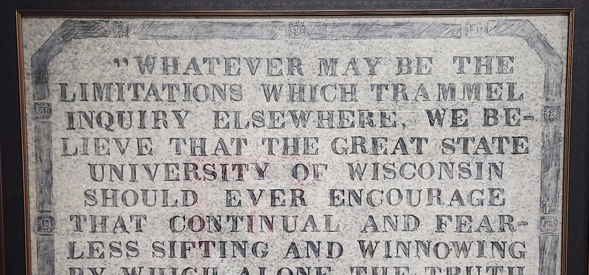 Etching of Sifting and Winnowing plaque.