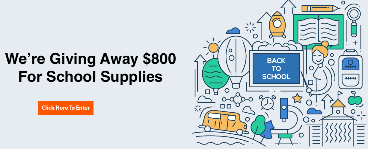 We are giving away $800 for school supplies